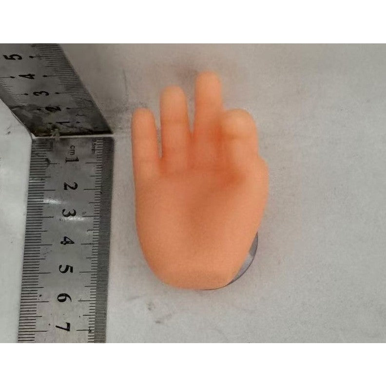 Suport Baie Multifunctional Pentru Periute Si Cabluri, Fixare Cu Ventuza Fara Gaurire, Model Mana Din PVC, 7 x 6.5 cm, Crem