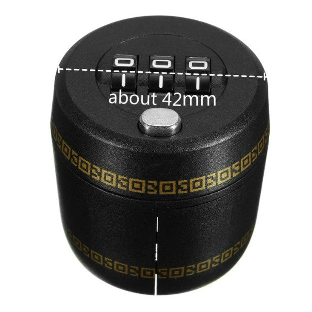 Lacat de Blocare pentru Sticle de Bauturi, Dop cu Cifru din 3 Cifre, Protectie Continut, Plastic PP, 40 x 42 x 45 mm, Negru