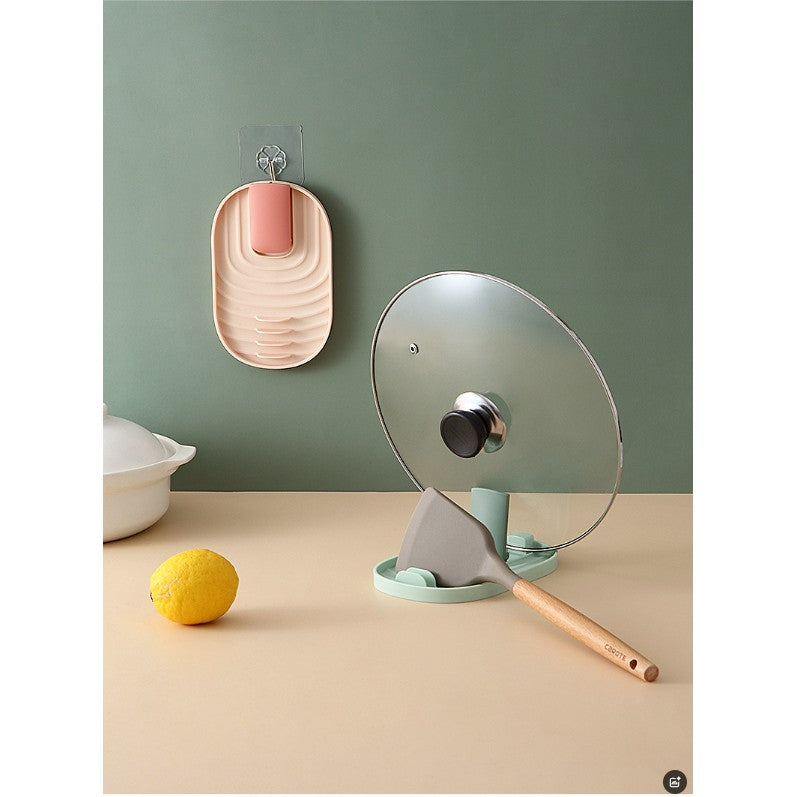 Suport Pliabil pentru Capace si Linguri, Organizator Multifunctional de Blat pentru Ustensile de Bucatarie, Plastic, 11.5 x 18 x 2.2 cm, Verde