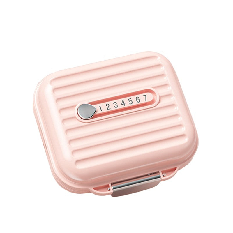 Organizator Saptamanal pentru Pastile si Medicamente, Cutie Depozitare Vitamine si Suplimente, Plastic cu Indicele Zilei, Roz