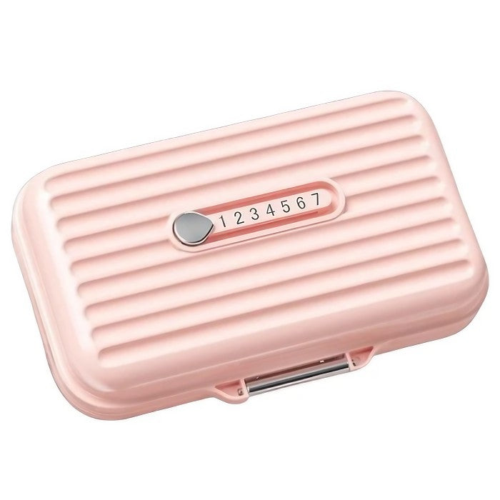 Organizator Medicamente Portabil, Cutie Pastile cu 7 Compartimente, Inchidere Metalica, 11x7.2x3.5 cm, Roz Pastel