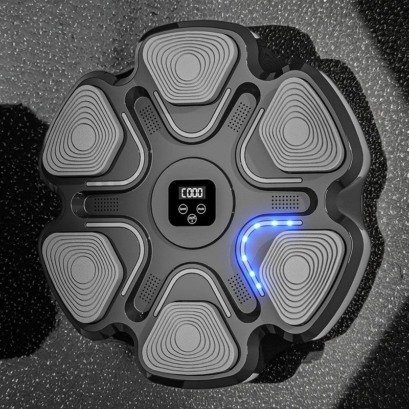 Aparat Box Inteligent Cu Muzica, Antrenament Interactiv Cu Bluetooth Si Iluminare LED, Montare Pe Perete, Include Manusi Adulti, Negru, 38 x 27 x 32 cm