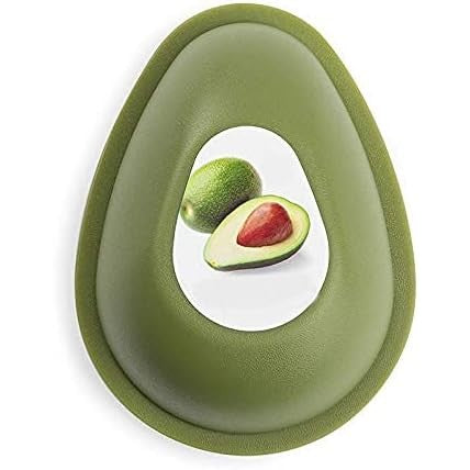Cutie Alimentara Pentru Depozitare Si Prospetime, Model Avocado Cu Inchidere Prin Rasucire, Plastic Durabil, 500 ml, Verde Inchis, 12.5 x 5.4 cm