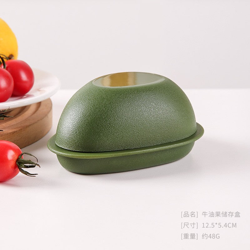 Cutie Alimentara Pentru Depozitare Si Prospetime, Model Avocado Cu Inchidere Prin Rasucire, Plastic Durabil, 500 ml, Verde Inchis, 12.5 x 5.4 cm