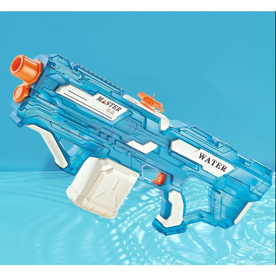 Pistol cu Apa Electric, Tragere Automata si Incarcare USB, Raza Stropire 10 m, Rezervor 650 ml, Plastic, +6 Ani, 59 x 23 x 6 cm, Albastru