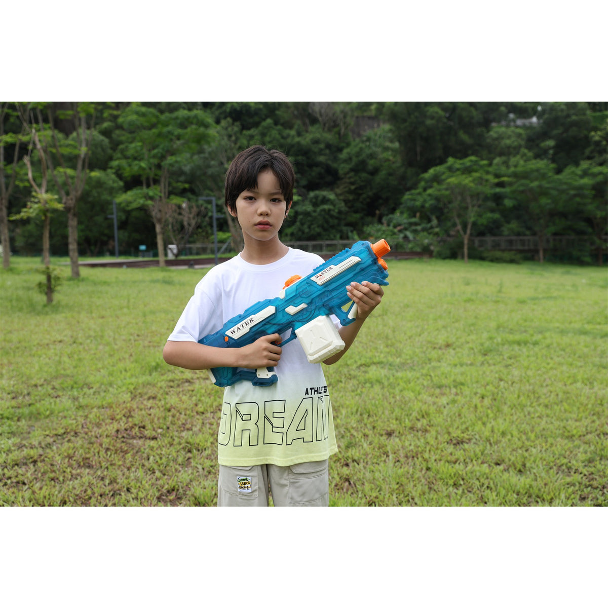 Pistol cu Apa Electric, Tragere Automata si Incarcare USB, Raza Stropire 10 m, Rezervor 650 ml, Plastic, +6 Ani, 59 x 23 x 6 cm, Albastru
