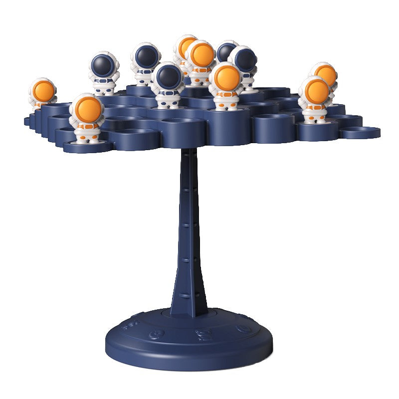 Joc Interactiv de Echilibru Astronauți, Educativ și de Dexteritate cu 50 Pioni, Roată Pedepse și Zar, Plastic, +3 Ani, 14 x 7 x 14 cm, Albastru