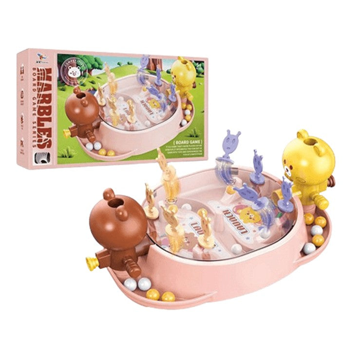 Jucarie Interactiva pentru Copii, Joc de Masa Portabil de Tip Lupta Ursuleti, Dezvoltare Coordonare Mana-Ochi, Plastic ABS, 2 Jucatori, +5 Ani, 19 x 7 x 11.3 cm, Roz