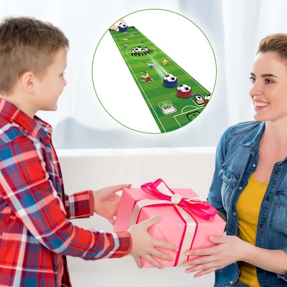 Joc Interactiv Covor De Fotbal Pentru Copii, Masa De Joc Portabila, Antrenament Reflexe Si Coordonare, Textil Si Plastic, 90 x 20 cm, 6 Mingi Incluse, 1-4 Jucatori, Verde