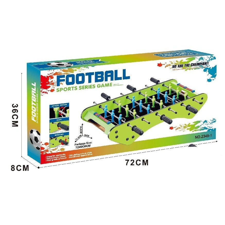 Masa de Fotbal Portabila, Joc de Masa cu 6 Manere si Tablou de Scor, Lemn si Otel Inoxidabil, 71.3 x 10 x 36 cm, Verde-Crem