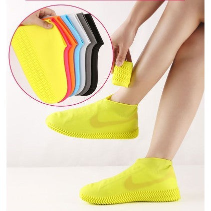 Huse Incaltaminte Impermeabile, Protectii Pantofi Antiderapante pentru Ploaie si Noroi, Latex Elastic, Marime L 41-47, Negru