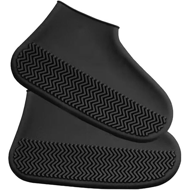 Huse Incaltaminte Impermeabile, Protectie Pantofi Ploae si Noroi, Latex Elastic Antiderapant, Marime M 34-40, Negru
