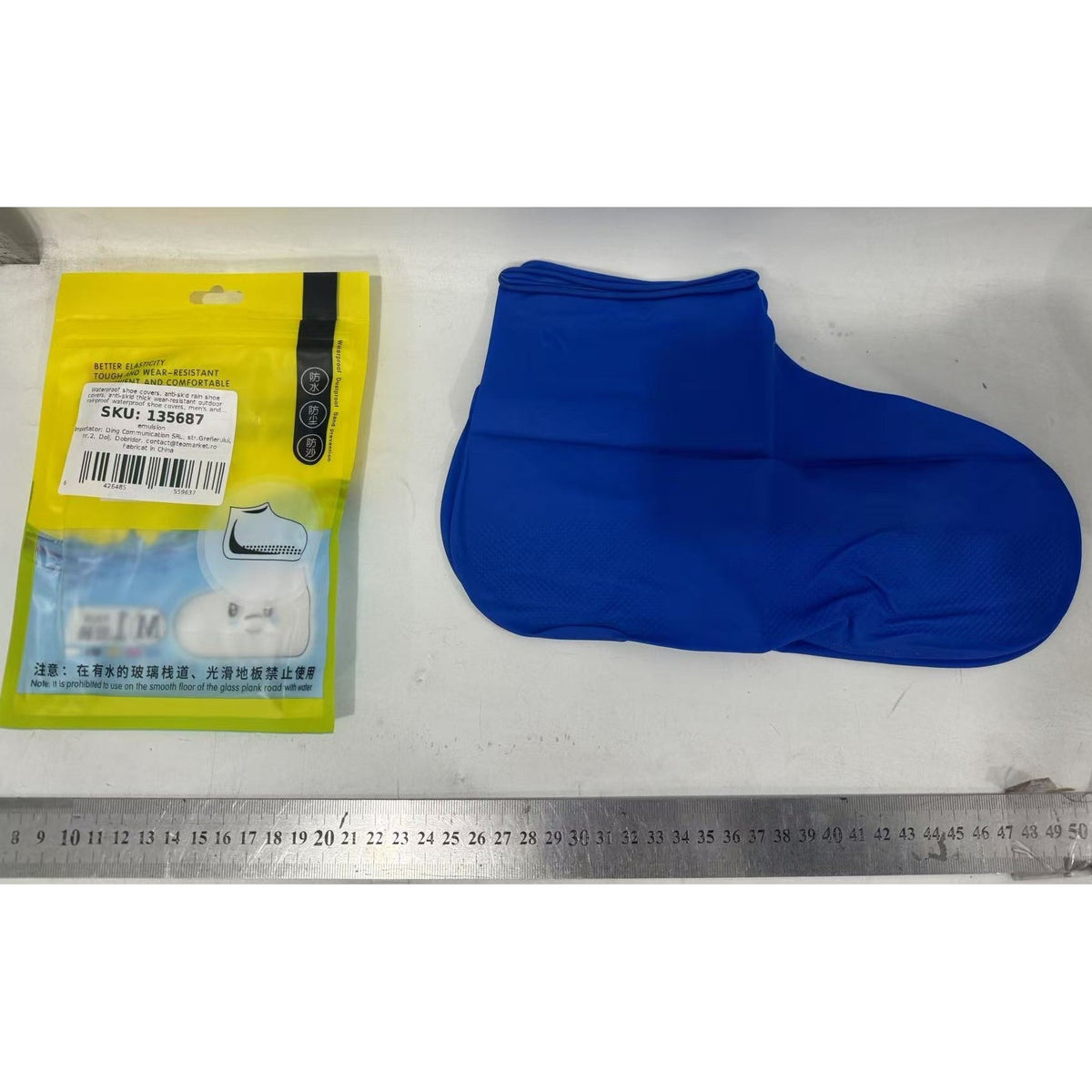 Huse Incaltaminte Impermeabile, Protectie Pantofi Ploaie si Noroi, Antiderapante, Latex Elastic Ecologic, Marime M 34-40, Albastru