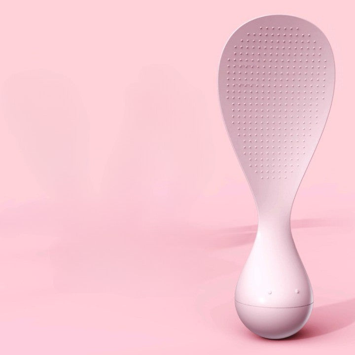 Lingura pentru Orez Termorezistenta, Spatula Ergonomica pentru Preparare si Servire, Material Antiaderent cu Baza Antialunecare, Roz