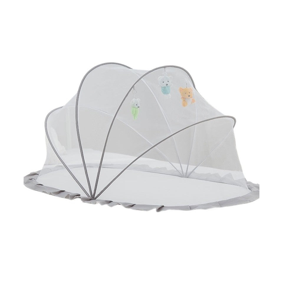 Husa Anti-Tantari pentru Bebelusi, Protectie 360 Grade, Pliabila si Portabila, Fibra Polycool cu Suport Otel, 0-1 An, 60 x 55 x 5 cm, Gri