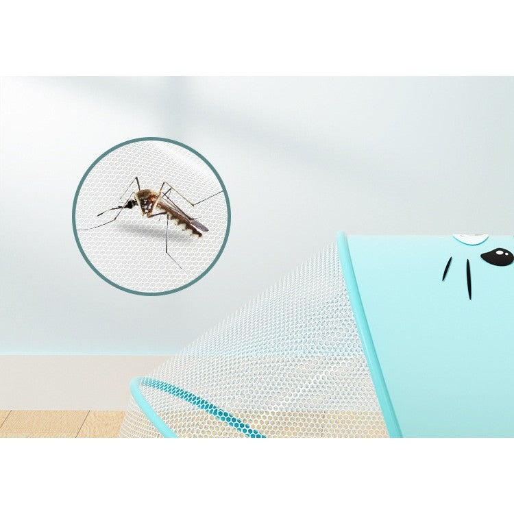 Husa Anti-Tantari pentru Bebelusi, Protectie 360 Grade cu Parasolar Integrat, Structura Pliabila, Fibra Polycool si Suport Otel, Varsta 0-1 An, 60 x 55 x 5 cm, Albastru