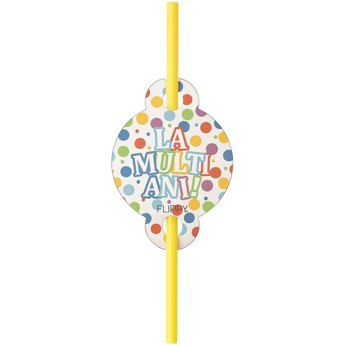 Set Paie Băuturi Petrecere, Colecția La Mulți Ani, Design Vesel Aniversar, Carton și Plastic, 27 x 7 cm, Multicolor, 10 Bucăți