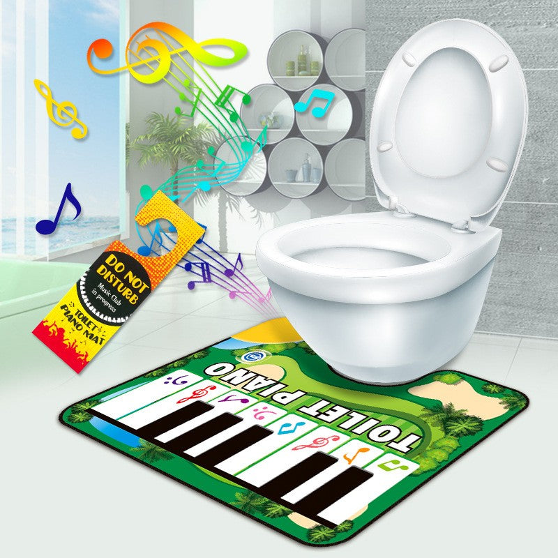 Covoraș de Baie cu Pian Electronic, Jucărie Interactivă Muzicală, 3 Moduri de Funcționare, Material Pânză, 60 x 48 cm, Verde