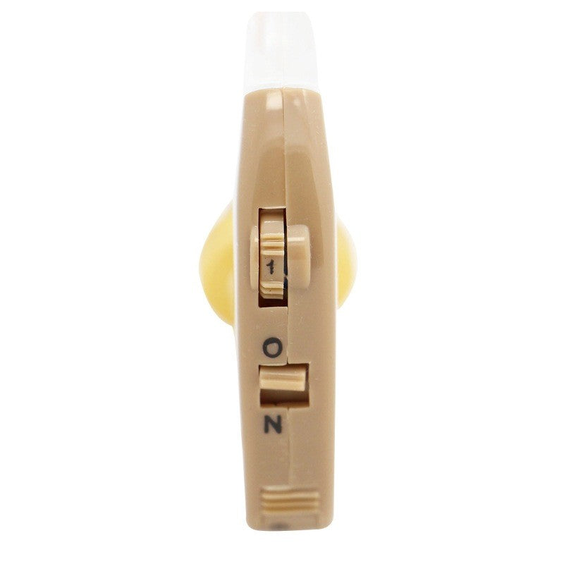Aparat Auditiv X-168, Amplificator de Sunet Intraauricular, Dispozitiv Reglabil pentru Hipoacuzie, Fixare Usoara In-Ear, include 2 Baterii AG13 si 2 Olive Silicon, Bej