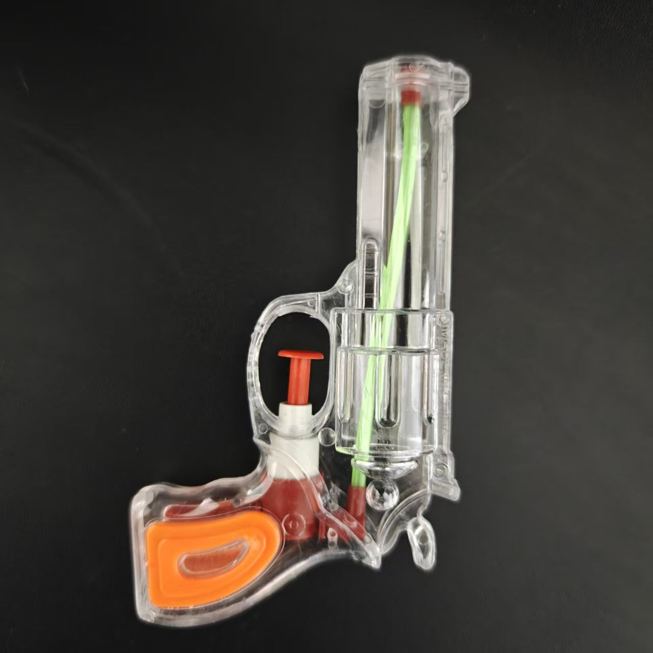 Pistol Cu Apa Pentru Copii, Jucarie De Vara Pentru Aer Liber, Actionare Manuala, Plastic Rezistent, 16 x 5 x 2 cm, Transparent/Portocaliu