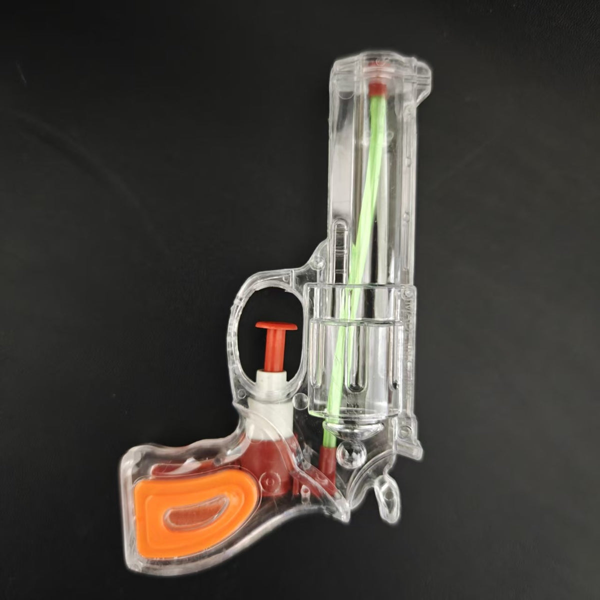 Pistol Cu Apa Pentru Copii, Jucarie De Vara Pentru Aer Liber, Actionare Manuala, Plastic Rezistent, 16 x 5 x 2 cm, Transparent/Portocaliu