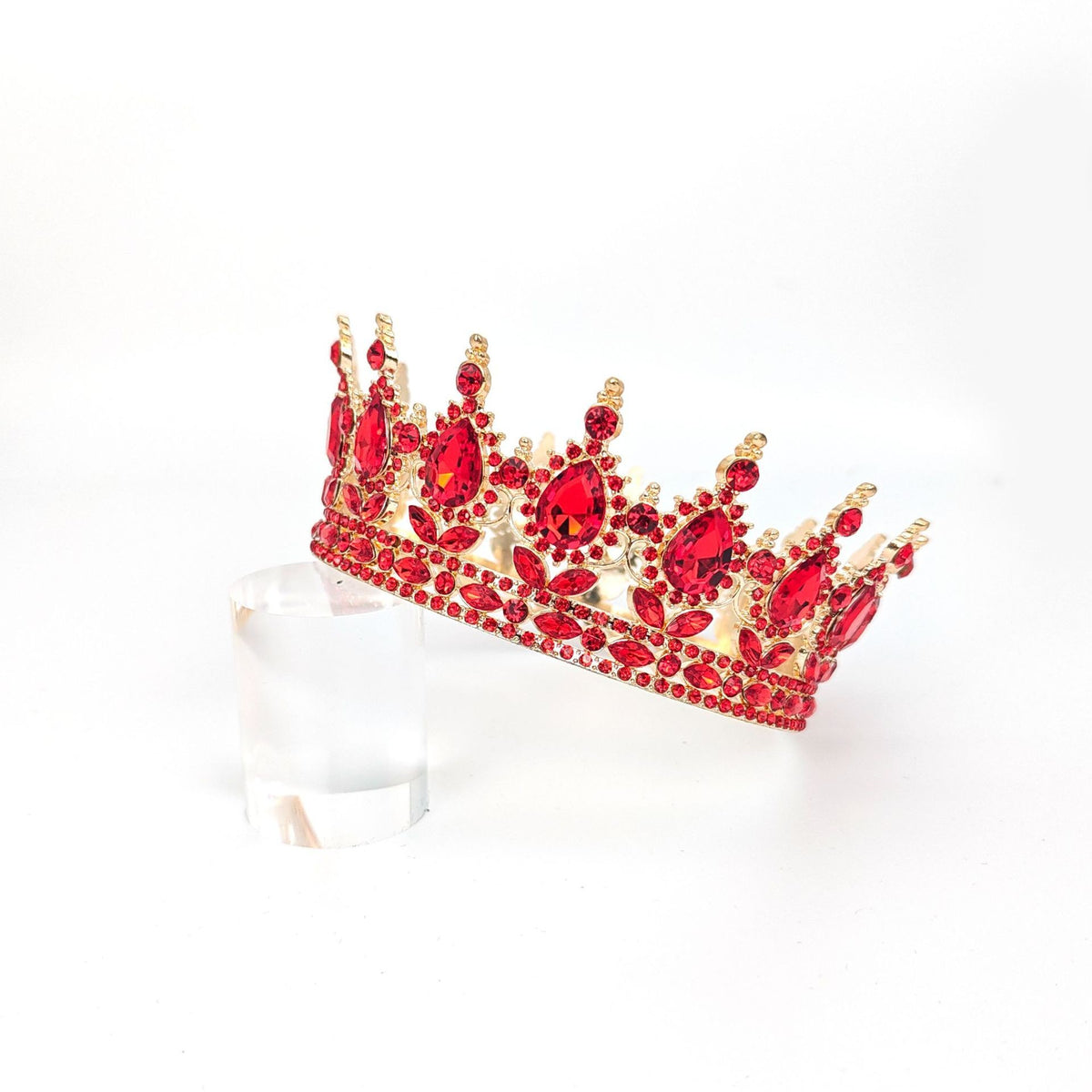 Diademă Elegantă cu Cristale Roșii, Accesoriu de Păr pentru Nuntă și Aniversare, Design Baroc, Material Aliaj, 15.5 x 5.3 cm, Roșu
