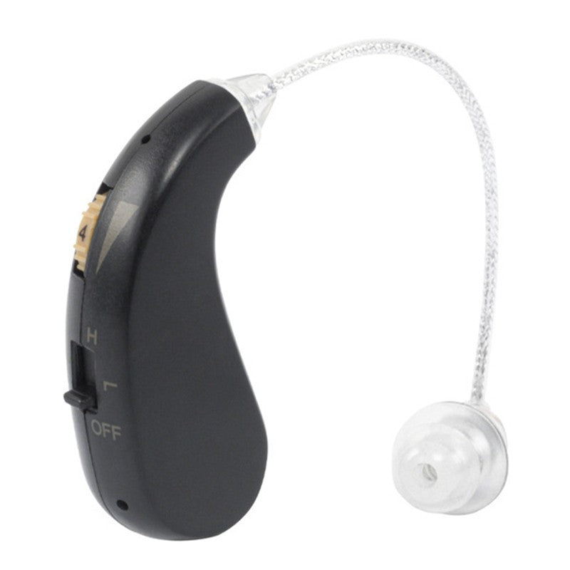 Aparat Auditiv Retroauricular BTE Reincarcabil, Amplificator Sunet cu Control Volum si Moduri Operare, Set 2 Bucati Stanga Dreapta, Standard European, Negru