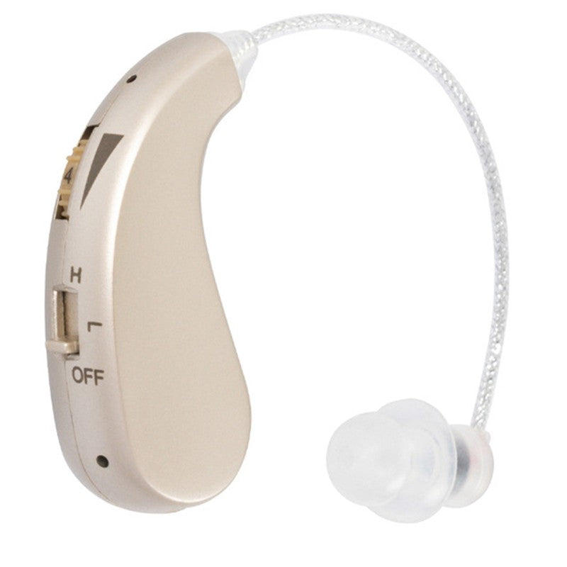 Aparat Auditiv Retroauricular BTE Reincarcabil, Amplificare Sunet cu Moduri H/L si Control Volum, Design Ergonomic, Standard European, Set 2 Bucati Stanga si Dreapta, Auriu