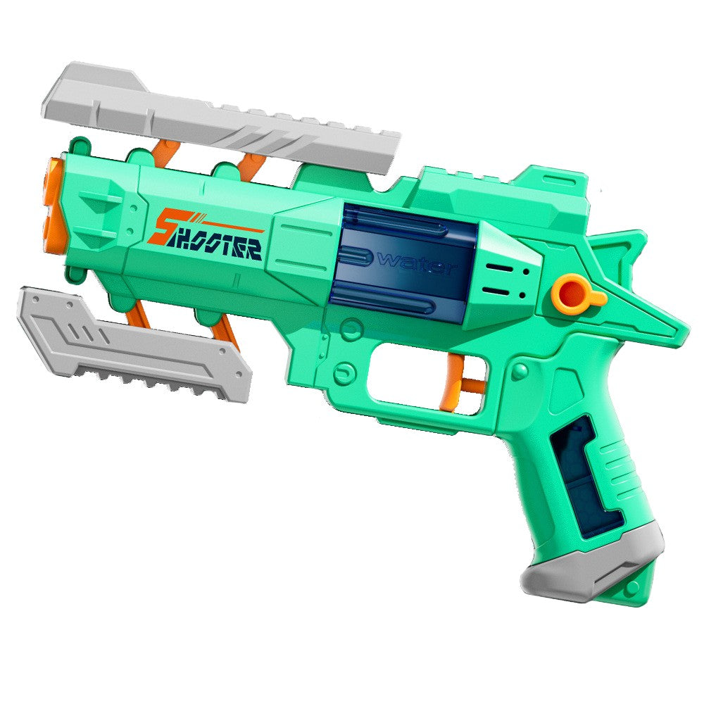 Pistol de Jucarie cu Apa S-Shooter, Mecanism Manual de Tragere, Design Ergonomic pentru Copii, Plastic Rezistent, 23 x 14.5 cm, Verde/Albastru
