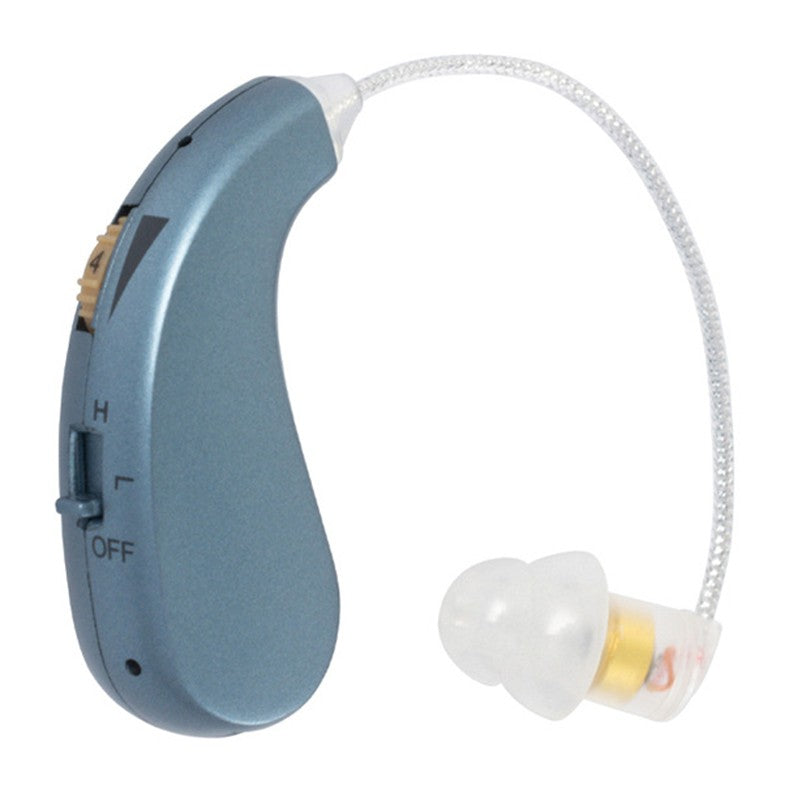 Aparat Auditiv Retroauricular BTE Reincarcabil, Amplificator Sunet cu Moduri H/L si Control Volum, Set 2 Bucati Stanga si Dreapta, Incarcator Inclus, Albastru