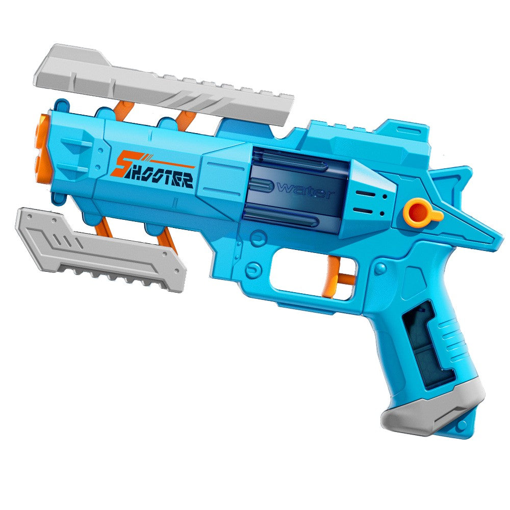 Pistol cu Apa S-Shooter pentru Copii, Jucarie de Vara cu Mecanism Manual, Plastic Rezistent, 23 x 14.5 cm, Albastru