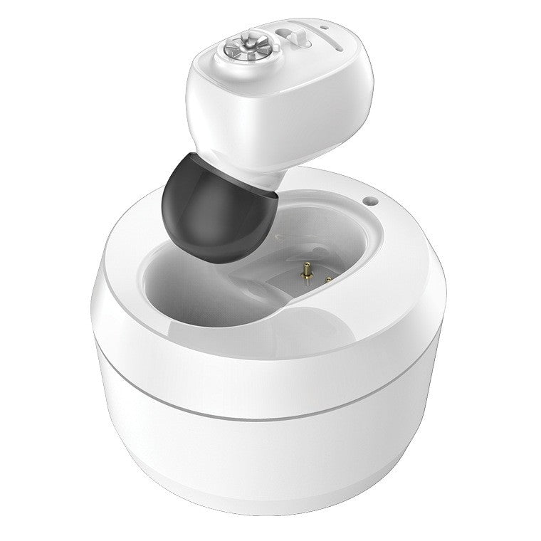 Aparat Auditiv Intraauricular VHP-601, Amplificator de Sunet In-Ear Discret, Control Volum si Comutator On/Off, Design Ergonomic, Alb