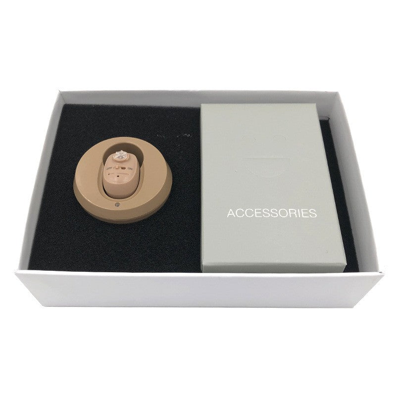 Aparat Auditiv Intraauricular VHP-601, Amplificator de Sunet In-Ear Discret, Control Volum si Comutator ON/OFF, Alimentare DC 3.7V, 14 x 10 x 3.8 cm, Camel