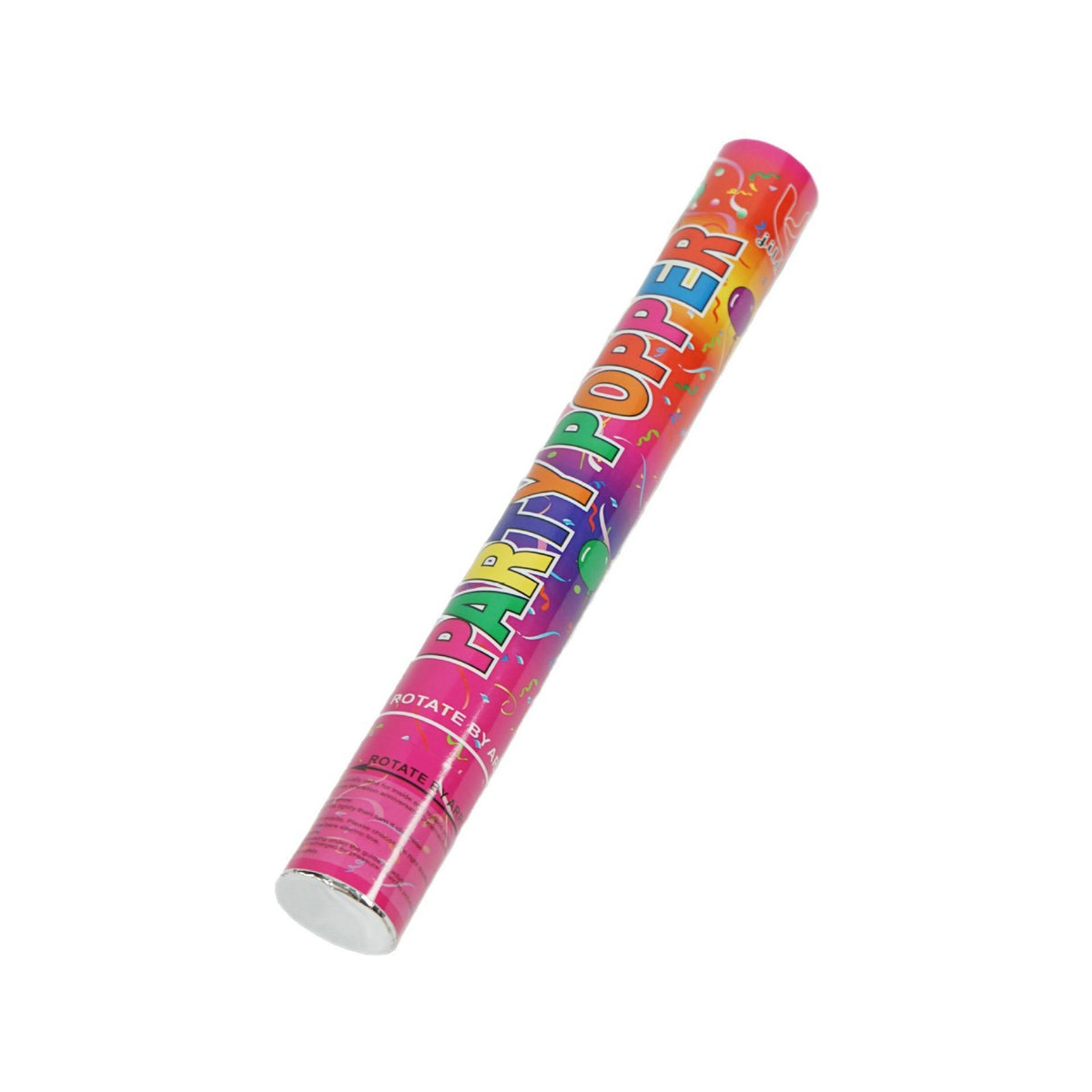 Tub de Confetti Clasic pentru Petrecere, Eliberare prin Rasucire, Material Plastic Lucios, Multicolor, 30x5 cm