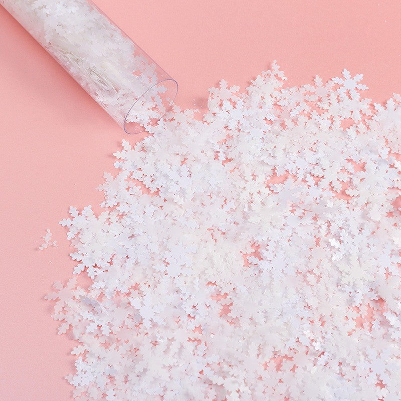Tun de Confetti Particule Fulgi de Zapada, Actionare prin Rasucire, Material Hartie si Tub PET, 30 cm, Alb