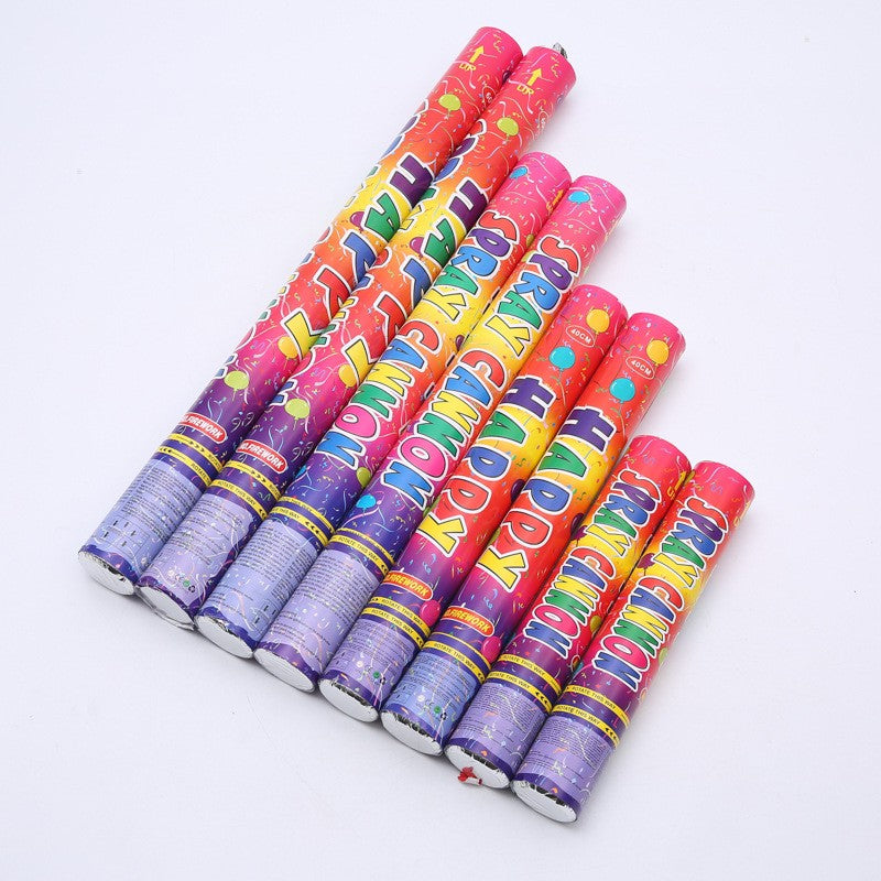 Tub de Confetti Clasic, Tun Confetti cu Eliberare prin Rasucire Manuala, Plastic Lucios, Multicolor, 40 cm
