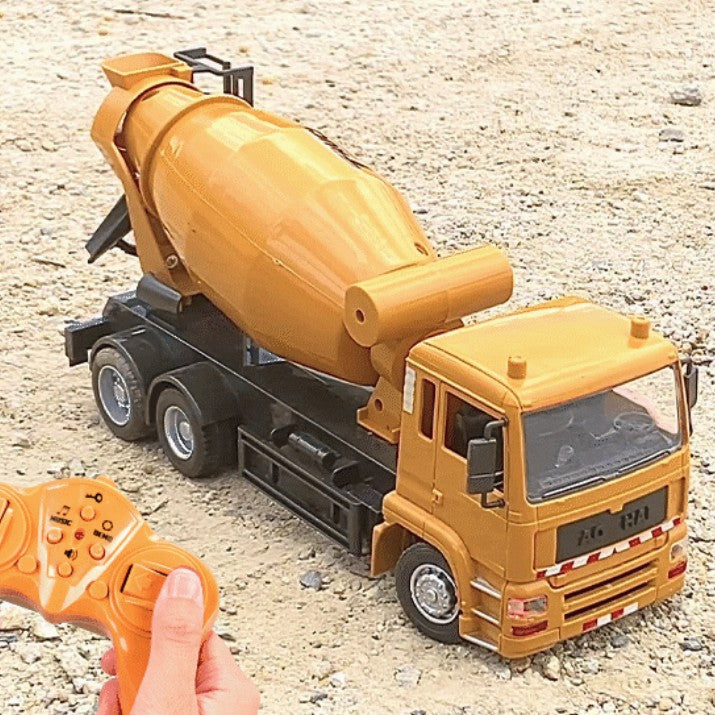 Camion Betoniera cu Telecomanda pentru Copii, Vehicul de Constructii RC, Bena Functionala, Acumulator Reincarcabil USB, Plastic Rezistent, 29 x 13 x 9 cm, Galben