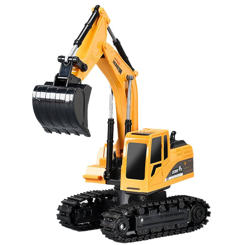 Excavator Jucarie cu Telecomanda 2.4G, Utilaj de Constructie cu Brat si Cupa Mobile, Incarcare USB, Plastic Rezistent, 23 x 22 x 9 cm, Portocaliu