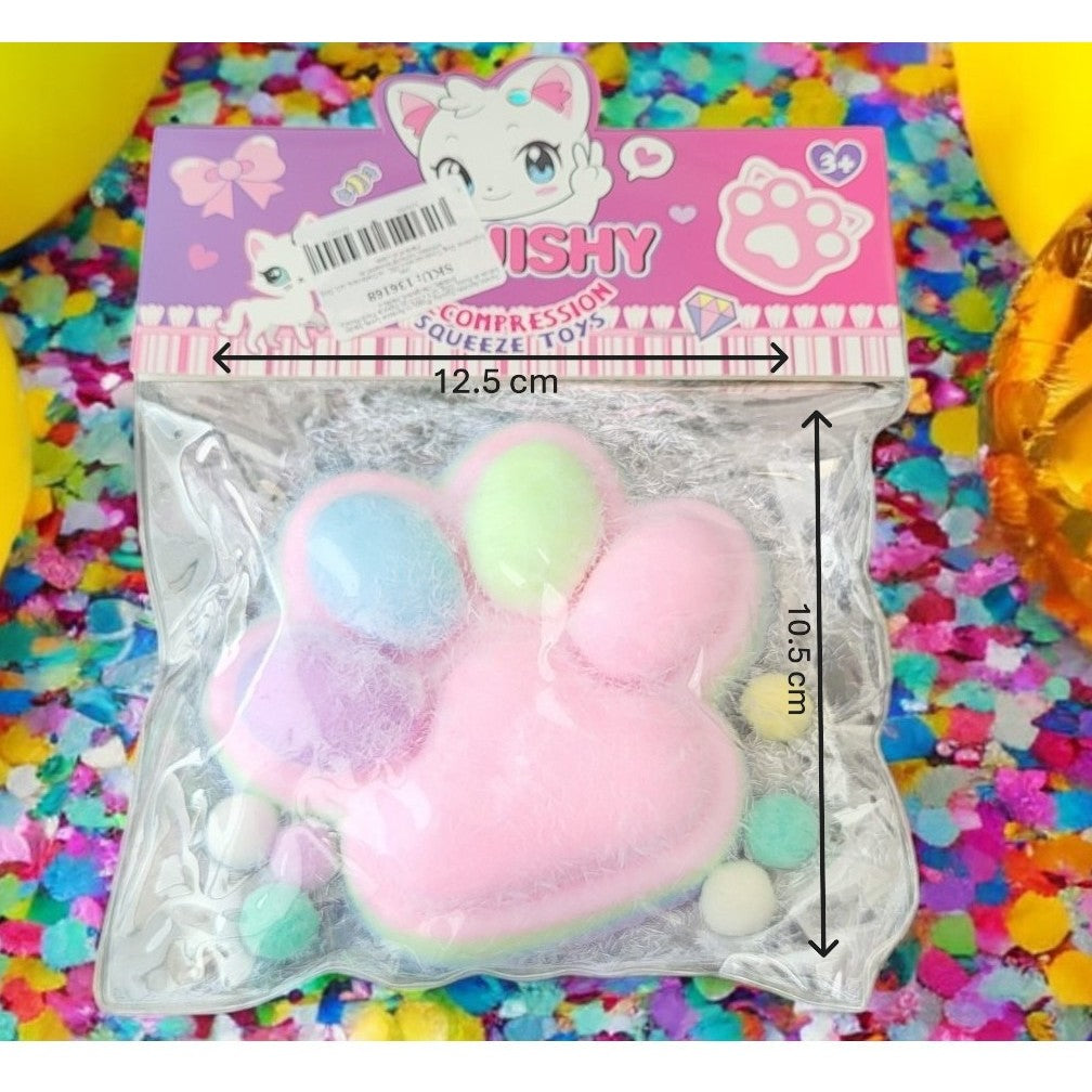 Jucarie Antistres Squishy Squeeze Pinch Family, Model Labuta de Pisica cu Revenire Lenta, Material Texturat, 220g, 12.5 x 10.5 cm, Model 2