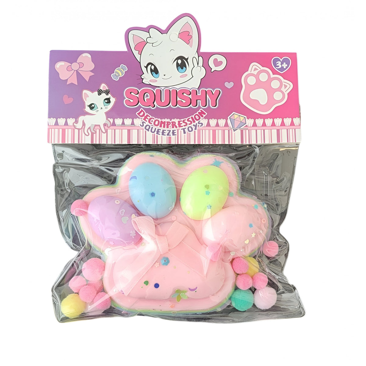 Jucarie Antistres Squishy Squeeze Pinch Family, Model Labuta de Pisica, Textura Moale cu Revenire Lenta, 12.5 x 10.5 cm, 220g, Model 5
