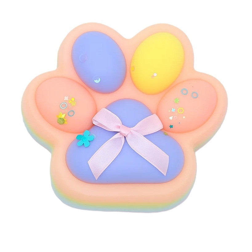 Jucarie Antistres Squishy, Revenire Lenta, Model Labuta de Pisica, Material TPR Moale, 12.5x10.5 cm, 220g, Multicolor