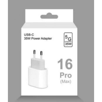 Incarcator Retea Super Fast Charge Compatibil Apple, Adaptor Alimentare 35W, Port Dual USB-C, Tehnologie Incarcare Rapida, Fara Cablu, Alb