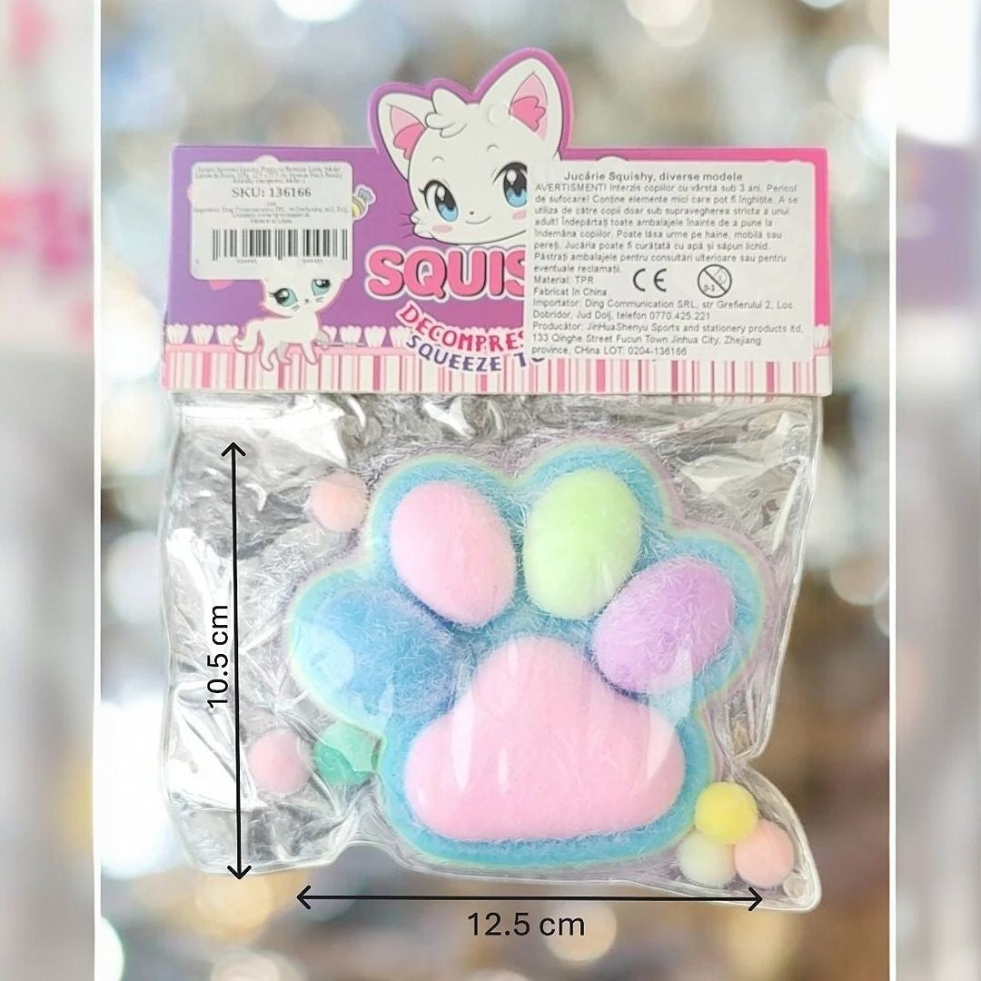 Jucarie Antistres Squishy Squeeze Pinch Family, Model Labuta de Pisica cu Revenire Lenta, Silicon Moale, Ambalaj Transparent, 12.5 x 10.5 cm, 220g, Model 1