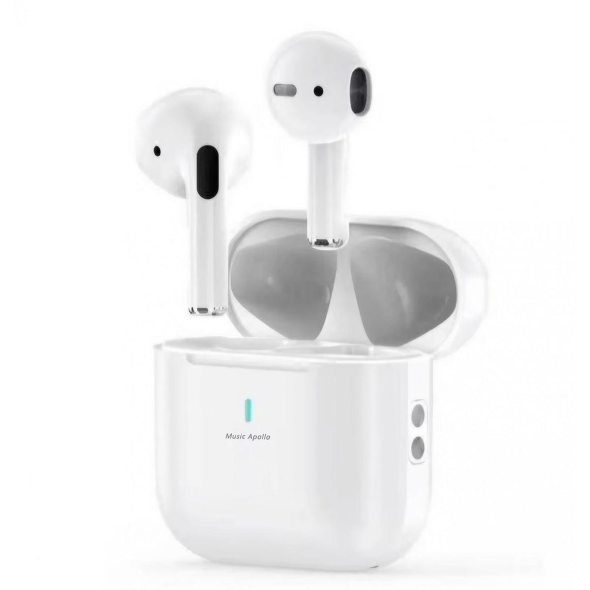 Casti Wireless Apollo T14, Bluetooth 5.3, Anulare Zgomot ANC, True Wireless Stereo, Sunet HiFi, Control Atingere, Rezistenta Apa IP7, Carcasa Incarcare 400 mAh, Afisaj LED, Alb