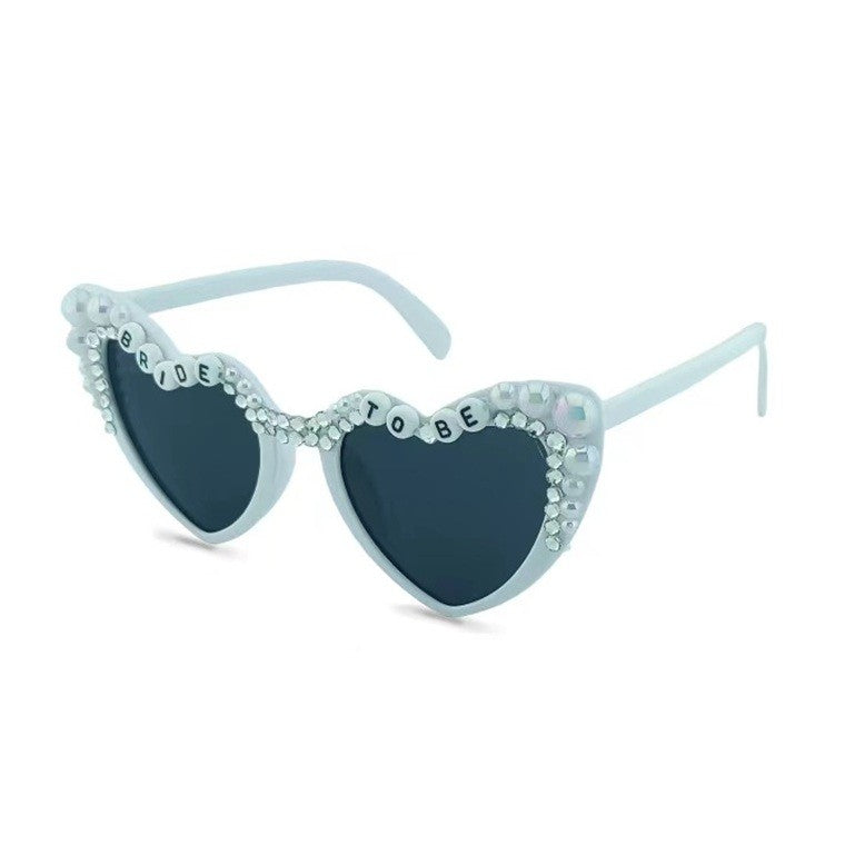Ochelari Decorativi Bride To Be, Accesorii Nunta si Petrecerea Burlacitelor cu Perle, Policarbonat, 15.3 x 5.7 x 14.5 cm, Alb