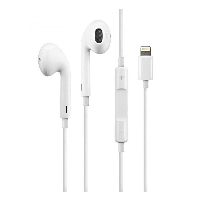 Casti Audio In-Ear cu Conector Lightning, Casti cu Microfon si Telecomanda, Control Volum, Design Ergonomic, Compatibile iPhone 14/13/12/11/X/8/7, Alb