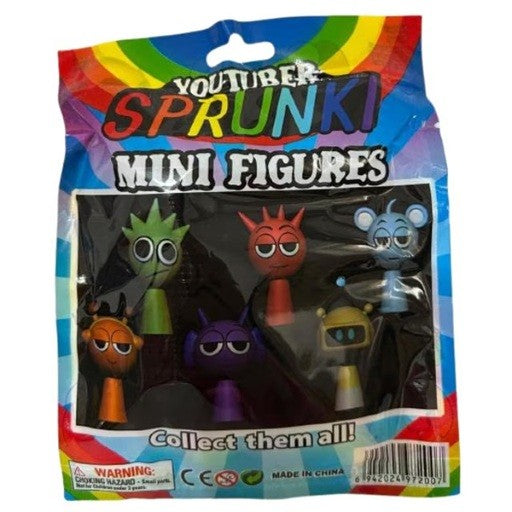 Set Mini Figurina Sprunki, Mystery Box cu Personaj Surpriza, Model Colectabil pentru Jocuri, Plastic, 7.3-9 cm, Multicolor