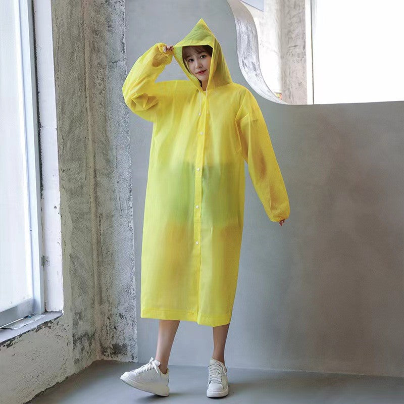 Pelerină de Ploaie pentru Adulți, Impermeabilă și Rezistentă la Vânt, cu Glugă Reglabilă și Capse, Material EVA, Unisex, 150-180 cm, Galben