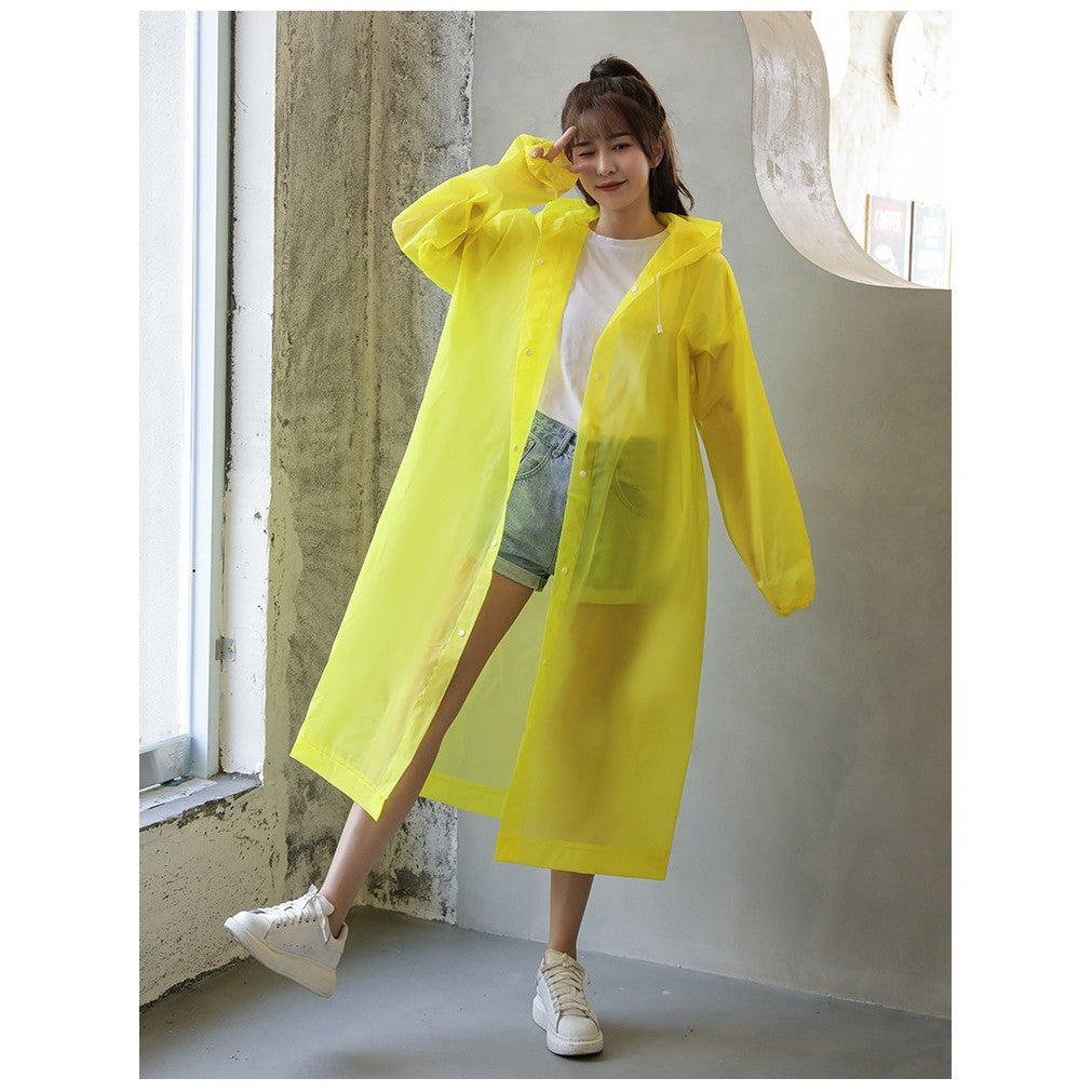 Pelerină de Ploaie pentru Adulți, Impermeabilă și Rezistentă la Vânt, cu Glugă Reglabilă și Capse, Material EVA, Unisex, 150-180 cm, Galben