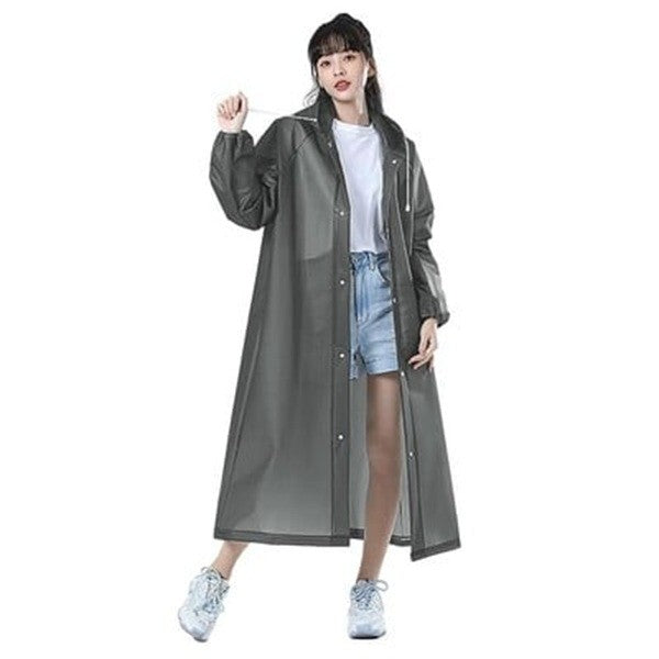 Pelerina de Ploaie pentru Adulti, Impermeabila si Rezistenta la Vant, cu Gluga si Capse, Material EVA, Unisex, Inaltime 150-180 cm, 140 g, Gri